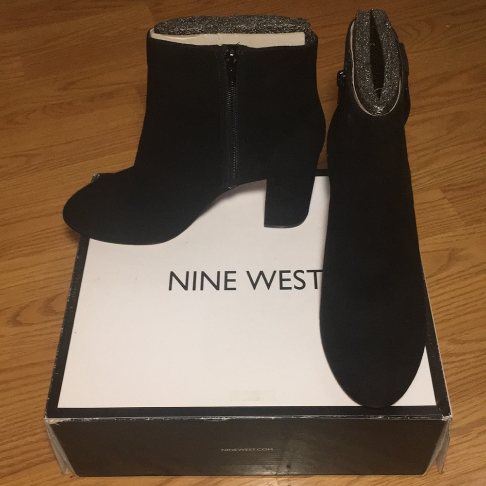 Nine West Black Suede Booties